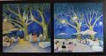 dîner sous les platanes (diptyque) 2 fois 80x80